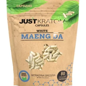 White Maeng Da Just Kratom Mitragyna Speciosa Capsules 80ct