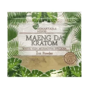 White Maeng Da Remarkable Herbs Kratom Powder 1oz Bag