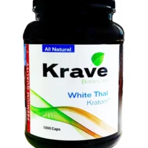 White Thai Krave Botanicals Kratom Capsules 1000ct