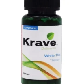 White Thai Krave Botanicals Kratom Capsules 75ct