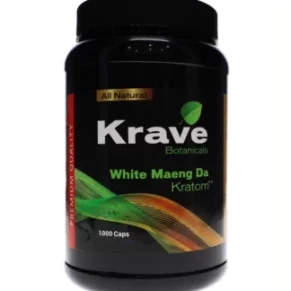 White Maeng Da Krave Botanicals Kratom Capsules 1000ct