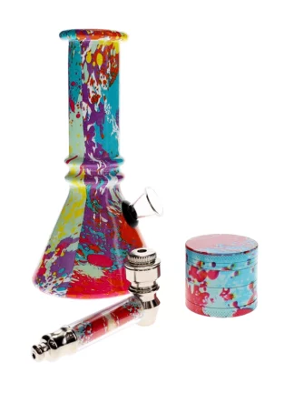 Wubba Lubba Waterpipe With Grinder & Spoon Pipe