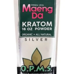 Green Vein Maeng Da OPMS Kratom Silver Powder 16oz Bag