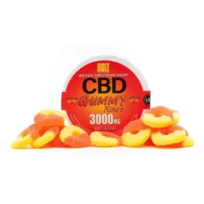 Peach Bolt CBD Gummy Rings 3000mg
