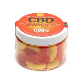 Peach Bolt CBD Gummy Rings 600mg 30ct