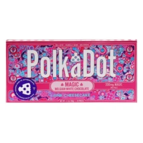 Pink Cheesecake PolkaDot Magic Mushroom Belgian White Chocolate 200mg Magic Per Piece