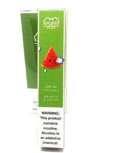 Puff Bar Plus Lush Ice - No Maintenance Required - Internal Battery: 550mAh -Up to 800+ Puffs