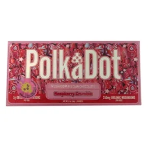 Raspberry Crumble PolkaDot Magic Mushroom Belgian White Chocolate 250mg Per Piece