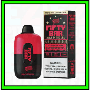 Strawberry Super Strudel - FIFTY BAR - MADE IN USA by Beard Vape - 6500 Puff Disposable